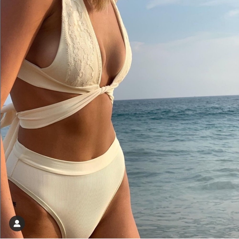 Elysiian Skiathos Cream Lace Wrap Bikini